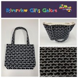 Medium Tote Bag - Black Cats on Dark Grey Medium Tote Bag - Black Cats on Dark Grey